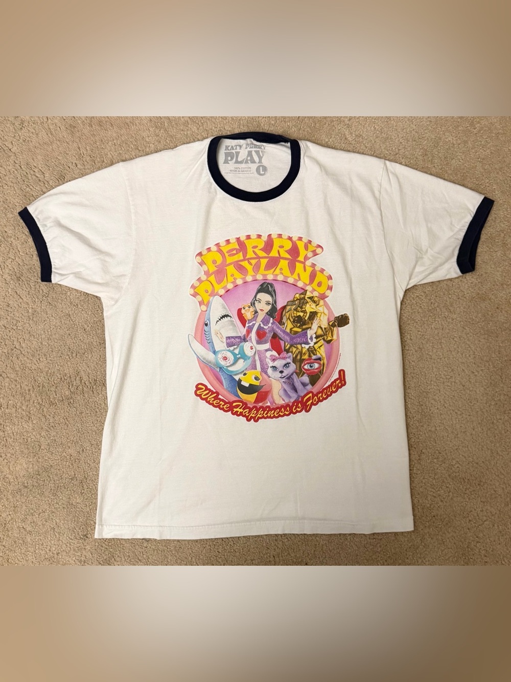 Official Katy Perry PLAY Las Vegas Residency Ringer T-Shirt Size L